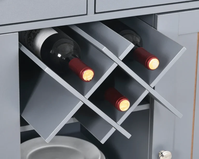 Multi Purpose Kitchen Island Cart With Storage And Wine Rack 04